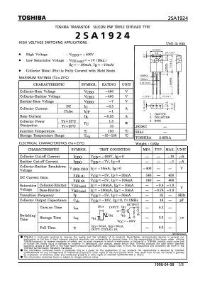 2SA1924 Datasheet PDF Toshiba