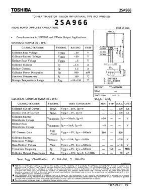 A966 Datasheet PDF Toshiba