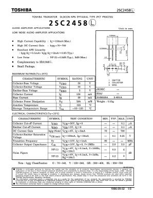 2SC2458 Datasheet PDF Toshiba