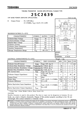 2SC2639 Datasheet PDF Toshiba