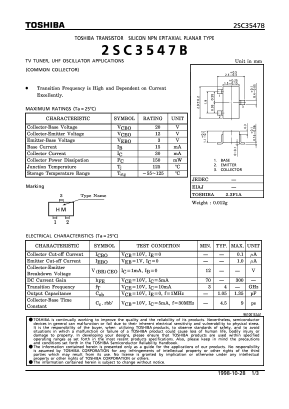 2SC3547B Datasheet PDF Toshiba
