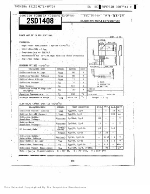 D1408 Datasheet PDF Toshiba