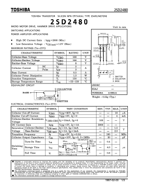 2SD2480 Datasheet PDF Toshiba