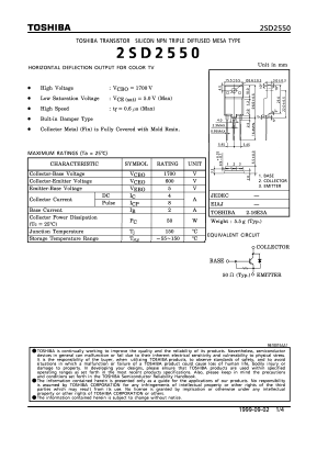 D2550 Datasheet PDF Toshiba