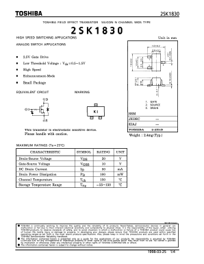 2SK1830 Datasheet PDF Toshiba