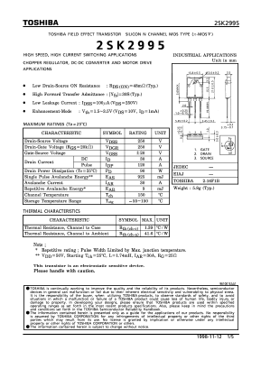 2SK2995 Datasheet PDF Toshiba