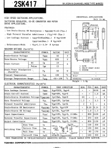 2SK417 Datasheet PDF Toshiba