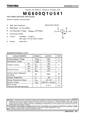 MG600Q1US41 Datasheet PDF Toshiba