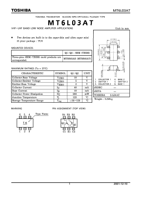 MT6L03AT Datasheet PDF Toshiba