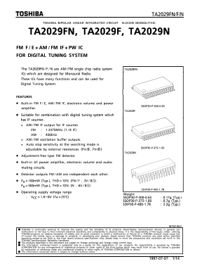 TA2029F Datasheet PDF Toshiba