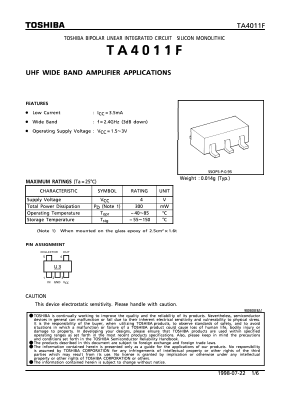 TA4011F Datasheet PDF Toshiba