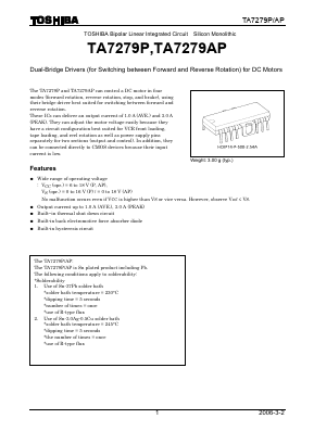 TA7279AP Datasheet PDF Toshiba