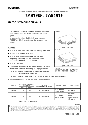 TA8190 Datasheet PDF Toshiba