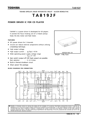 TA8192F Datasheet PDF Toshiba