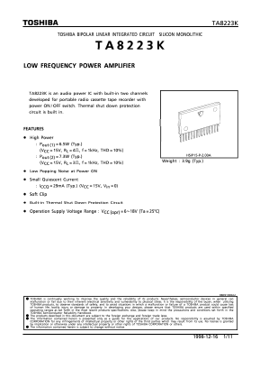 TA8223K Datasheet PDF Toshiba