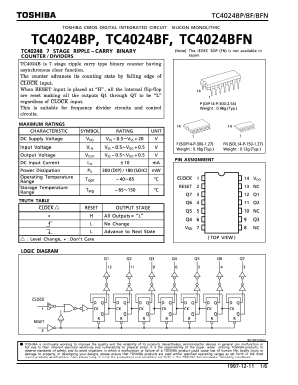 TC4024BFN Datasheet PDF Toshiba
