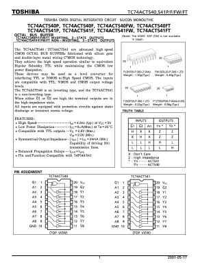 TC74ACT541FT Datasheet PDF Toshiba