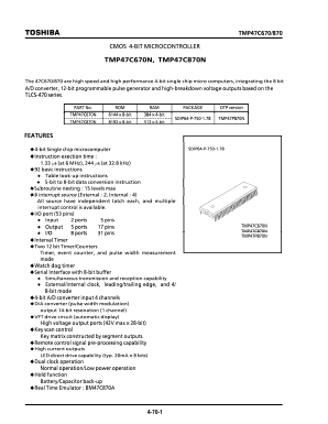 TMP47C670 Datasheet PDF Toshiba