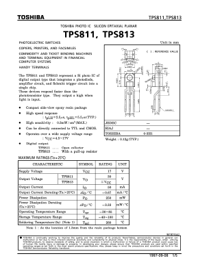 TPS811 Datasheet PDF Toshiba
