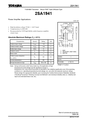 2SA1941-R Datasheet PDF Toshiba