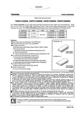 TMP87C409BN Datasheet PDF Toshiba