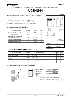 U05NU44 Datasheet PDF Toshiba