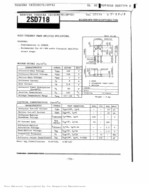 D718 Datasheet PDF Toshiba