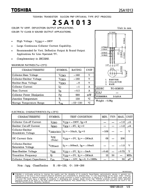 2SA1013 Datasheet PDF Toshiba