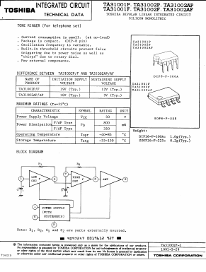 TA31002P/F Datasheet PDF Toshiba