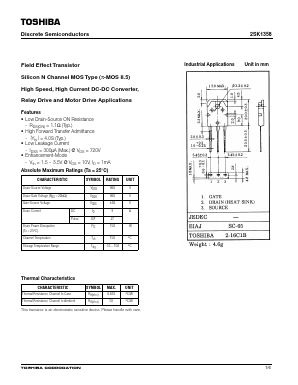 2SK1358 Datasheet PDF Toshiba