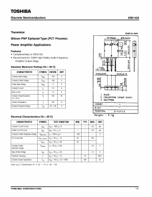2SB1429 Datasheet PDF Toshiba