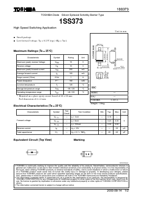 1SS373 Datasheet PDF Toshiba