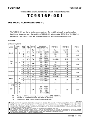 TC9316F-001 Datasheet PDF Toshiba