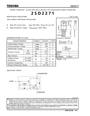 2SD2271 Datasheet PDF Toshiba