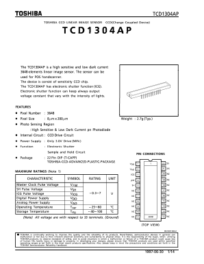 TCD1304AP Datasheet PDF Toshiba