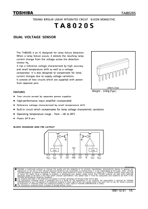 TA8020S Datasheet PDF Toshiba