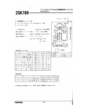 K789 Datasheet PDF Toshiba
