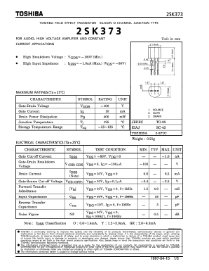 2SK373 Datasheet PDF Toshiba