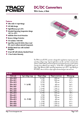 TEN6-4823 Datasheet PDF Traco Power