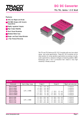 TYL05-05S30 Datasheet PDF Traco Power