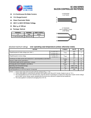 SC2092 Datasheet PDF Transys Electronics Limited