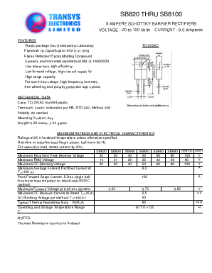 SB880 Datasheet PDF Transys Electronics Limited