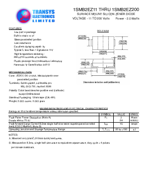1SMB2EZ160 Datasheet PDF Transys Electronics Limited