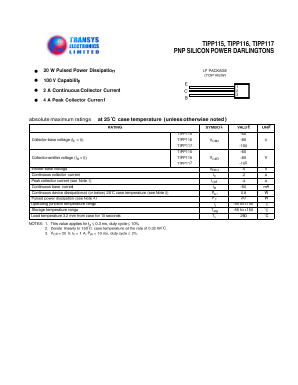 TIPP117 Datasheet PDF Transys Electronics Limited