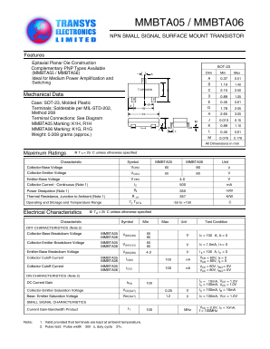 MMBTA05 Datasheet PDF Transys Electronics Limited