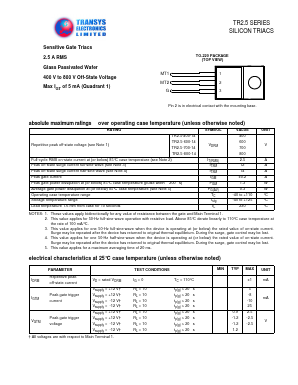 TR25 Datasheet PDF Transys Electronics