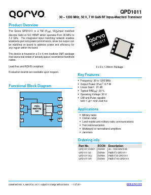 QPD1011 Datasheet PDF TriQuint Semiconductor