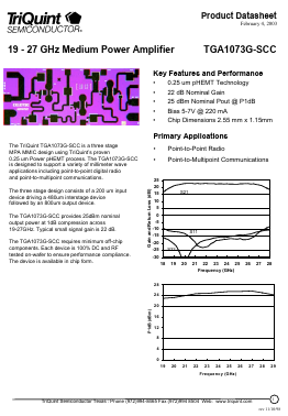 TGA1073G-SCC Datasheet PDF TriQuint Semiconductor