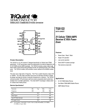 TQ5122 Datasheet PDF TriQuint Semiconductor