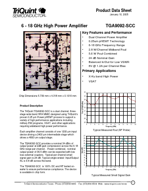 TGA9092-SCC Datasheet PDF TriQuint Semiconductor